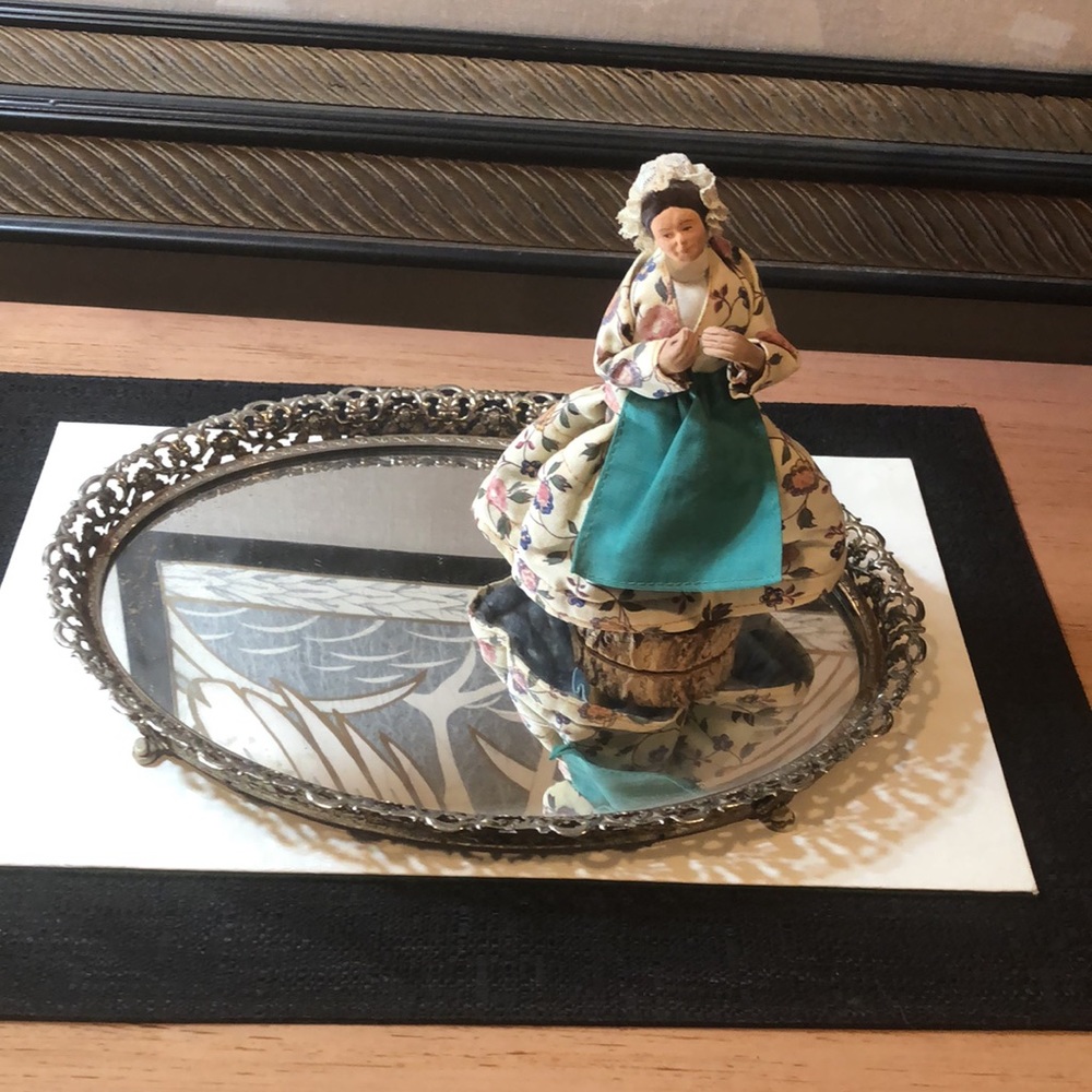VNTG Handmade French Folk Art Village Woman